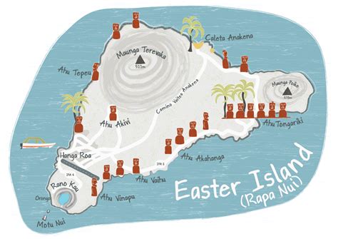 easter island map statues